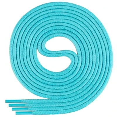 Afbeelding van Di Ficchiano SW 03 turquoise 75 gewaxte ronde veters, vetersluiting, diameter 2 4 mm, voor zakelijke schoenen, kostuumschoenen en leren schoenen