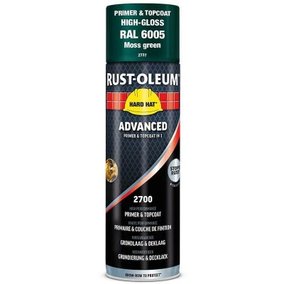 Afbeelding van rust oleum hard hat advanced grondlaag &amp; deklaag hoogglans ral 6005 500 ml