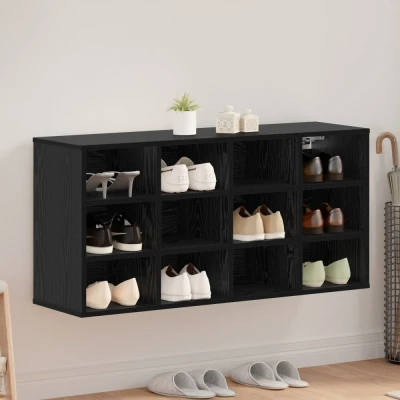 Afbeelding van vidaXL Schoenenkast met plank opslag Zwart eiken 103x30x51 cm Bewerkt hout