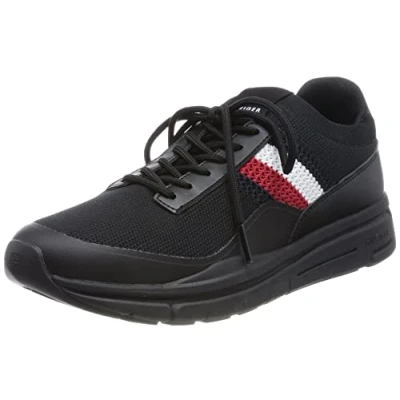 Afbeelding van Tommy Hilfiger Premium Lightweight Runner Sneakers laag, Heren, Maat: 43, Black Textiel/ synthetisch