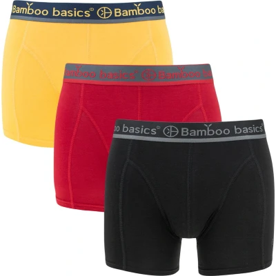 Afbeelding van Boxershort Bamboo Basics Men Liam Red Black Ocre (3 Delig) L