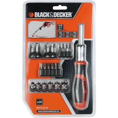 Afbeelding van Bit set with screwdriver Black &amp; Decker BDHT0 62130 29 Onderdelen
