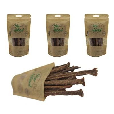 Afbeelding van Paw Natural Hondensnoepjes (3 x 150 g) konijnensticks 100% gluten en granenvrij van vers vlees gezonde dieren (450