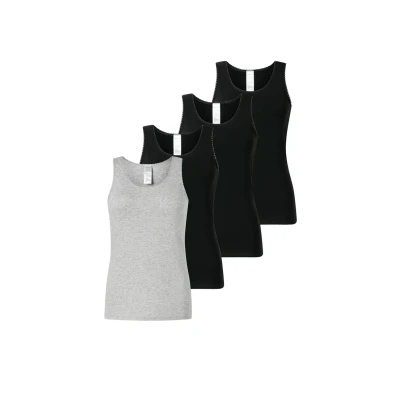 Afbeelding van Schiesser 4PACK Modern Multipacks Hemd, Dames, Maat: 36, Schwarz grau