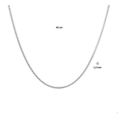 Afbeelding van Zilver Gerhodineerde Collier venetiaans bol 1 1329035 42 cm