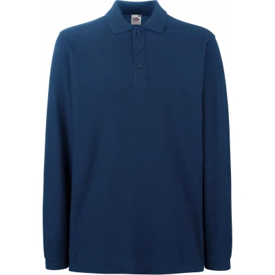 Afbeelding van Fruit Of The Loom Heren Premium Poloshirt Met Lange Mouwen (Marine)