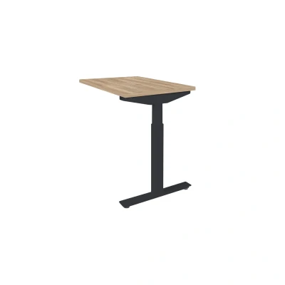 Afbeelding van Linesto N3 aanbouwbureau, hoogte instelbaar (65 85cm) met 120x60cm Honey Castello zwevend 25mm blad en zwart (RAL9005) tweepoot N frame (poot
