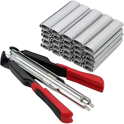 Afbeelding van BREUAILY Hog Ring Tang Kit Automatische Schermtang met 2500 stks C Type Nagels Huisdier Kooien voor Wire Mesh Dieren Auto Matrassen Banken