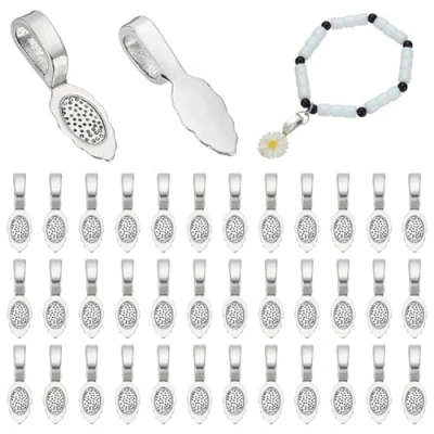 Afbeelding van PandaHall 50st lijm on platte pad borgtocht hanger cabochon sieraden bevindingen, antiek zilver