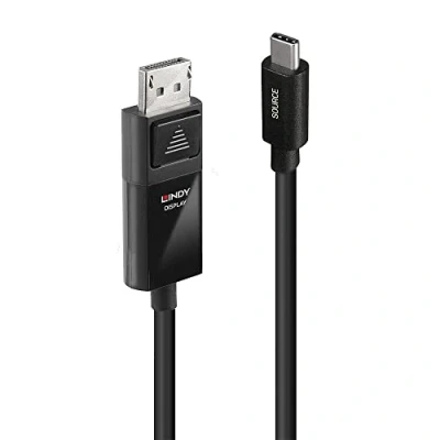 Afbeelding van Lindy 1m USB Typ C an DP 4K60 Adapterkabel mit HDR Digital/Daten Zwart