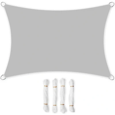 Afbeelding van zonnescherm, waterdicht tot ten minste 1.000 mm waterkolom, 93% UV bescherming, zonwering van scheurbestendig polyester, weerbestendig, tuin, balkon, terras, camping, 3 x 2 m, lichtgrijs