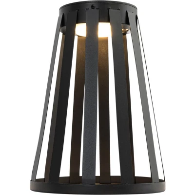 Afbeelding van QAZQA penny Moderne Dimbare LED Draadloze Oplaadbare Tafellamp USB met Dimmer Solar Zonne energie 1 lichts H 27 cm Zwart Buitenverlichting