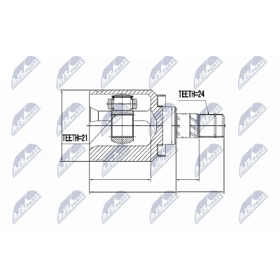 Afbeelding van Homokineet reparatie set, aandrijfas NTY NPW NS 031