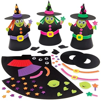 Afbeelding van Baker Ross FX175 Bouw een Boze Heks sets Set van 4, Halloween Knutselset voor Kinderen, Halloweendecoraties Schuim, Kunst en Knutselen