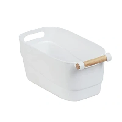 Afbeelding van Wenko Organizer Met Houten Handvat S 31x20x16cm Wit