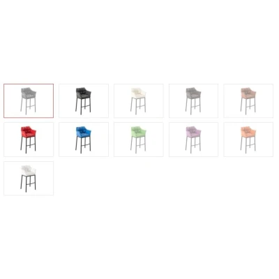 Afbeelding van Barkruk Sarpsborg Kunstleer met 4 poots Frame Zwart Wit