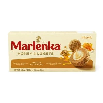 Afbeelding van Marlenka honingballetjes Heerlijke Honingnuggets Gebakballetjes met honing 10 ballen 235g..