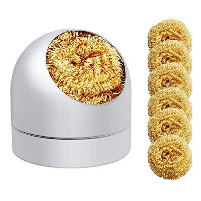 Afbeelding van Soldeerpunterreiniger soldeerbout kantreiniger messing tipreiniger kit en 6 kogeldraadtype met 1PC kogelhouder voor het reinigen van tips