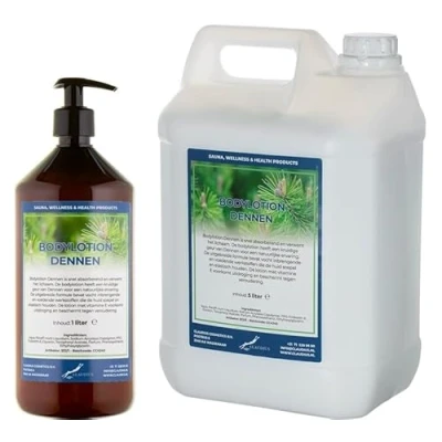 Afbeelding van Bodylotion Dennen 1 liter met gratis pompje hervulbaar + Jerrycan 5 navulling