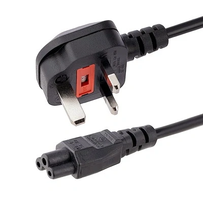 Afbeelding van StarTech.com 2 m laptop voedingskabel 3 sleuven voor VK BS 1363 naar C5 klaverbladvoedingskabel