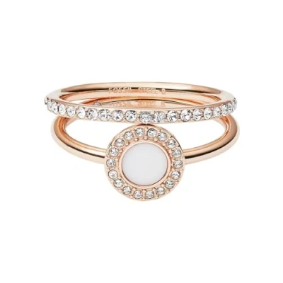 Afbeelding van Fossil dames Ring met zirkonia JF02666791 in de kleur Roségoud, maat: US 5 = 15,7 mm