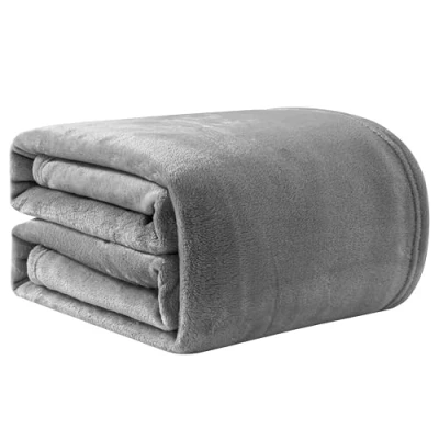 Afbeelding van Good Nite Fleece deken pluizige dekens 130 x 150 cm flanel warme zachte plaid voor bank sprei (grijs, eenpersoons)