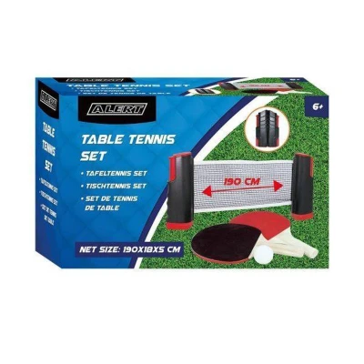 Afbeelding van Alert Uitschuifbare Tafeltennisset met 2 Bats en Bal 190x18x5 cm
