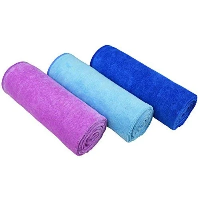 Afbeelding van MAYOUTH Microvezel sporthanddoeken sneldrogende en absorberende gymhanddoek workout zweethanddoeken voor sportschool, yoga, camping, 3 stuks 40 cm x 80 (donkerblauw+lichtblauw+paars stuks, cm)