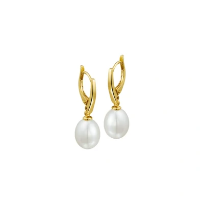 Afbeelding van Trendjuwelier huiscollectie Oorhangers Parel Geelgoud Glanzend 25 mm x