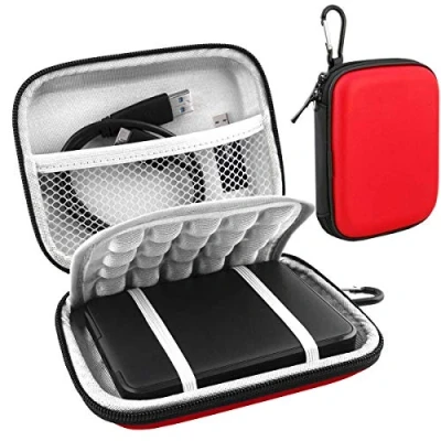 Afbeelding van Lacdo Externe Beschermhoes Harddrivetasse Harde Schijf Tas voor Western Digital WD Elements/WD My Passport/WD Passport Mac Portable HDD 1TB 2TB 4TB 5TB USB 3.0 2.5 Inch Storage Travel Case, Rood