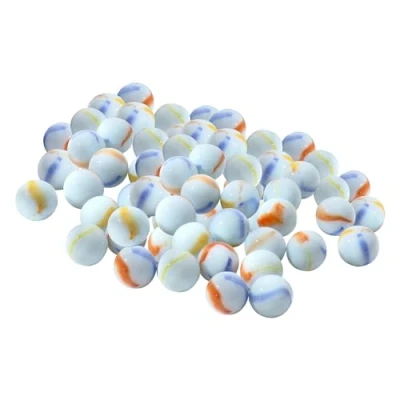 Afbeelding van ARSUK knikkers wit glas kleurrijke, glazen knikkers, edelsteen en blauw, traditioneel spel, speelgoed jongens, meisjes, kinderen, sport buitenspellen(40 glas)