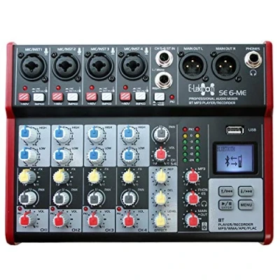Afbeelding van E Lektron SE 6 Live mengpaneel kanaals mixer incl. USB/Bluetooth/geluidskaart/Phantom
