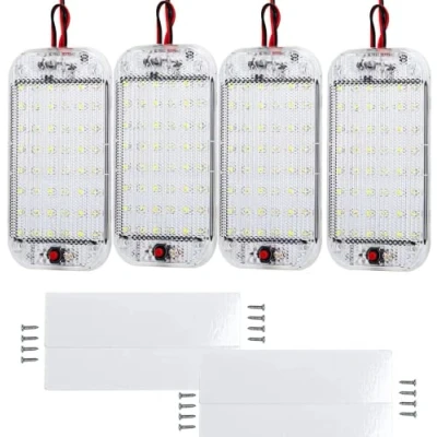 Afbeelding van Intckwan 12v 85v Auto Binnenverlichting LED, 48 LED&#039;s met Aan/uit Schakelaar, Voor Auto, Camper, Vrachtwagen, Boot, Caravan, 4 Stuks