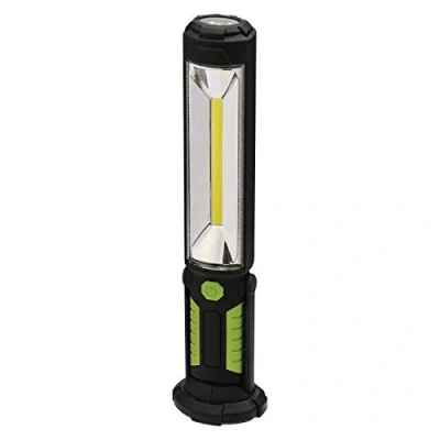 Afbeelding van EMOS COB LED oplaadbare werklamp, werkplaatslamp met magneet en haak, 500 lumen, 30 m lichtafstand, stoot waterbestendig IP43, 6,6 x 32 7,6 cm, groen