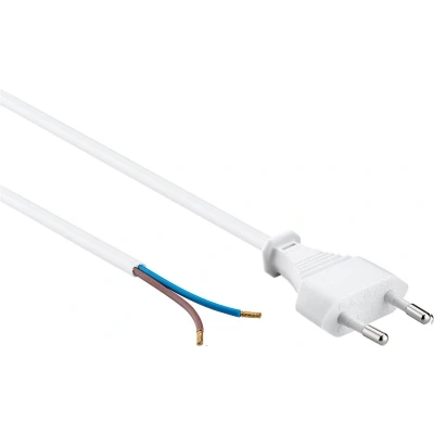 Afbeelding van CEE 7/16 2 aderig open eind stroomkabel 2x 0,75mm / wit 1,5 meter