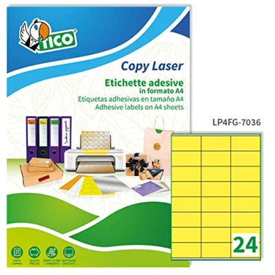 Afbeelding van Tico LP4FG 7036, Meerkleurig, Laser, 70 mm x 36 mm, 1680 stuk(s), 24 vel