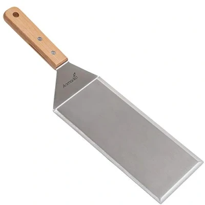 Afbeelding van Roestvrijstalen metalen bakplaat spatel hamburger turner schraper pannenkoek Flipper Geweldig voor BBQ Grill en Flat Top Griddle Commerciële kwaliteit