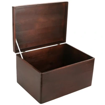 Afbeelding van Creative Deco XXL Houten Doos Opbergdoos Bruin 40 x 30 24 cm met Deksel voor Documenten, Kostbaarheden, Speelgoed en Gereedschap