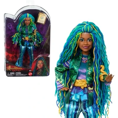 Afbeelding van Mattel Disney Descendants: The Rise of Red Fashion Doll &amp; Accessory, Uliana, jongere zus van Ursula met op film geïnspireerde kleding en ketting