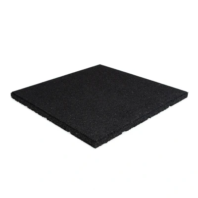 Afbeelding van Rubberen tegel Zwart 50 x 2.5 cm Dempende Valtegels Per stuk