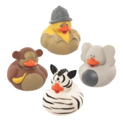Afbeelding van Baker Ross FE320 Safari Rubberen Eend Bad Speelgoed Pakket van 6, Babyspeelgoed, Feestzakjes Vullers voor Kinderen, Minispeelgoed Kinderen