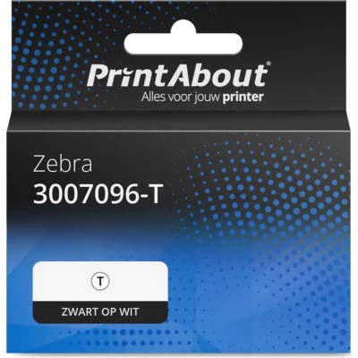 Afbeelding van Huismerk Zebra 3007096 T Etiket Zwart op wit (102 mm x 152 mm) 4 rollen