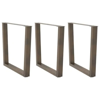 Afbeelding van vidaXL Eettafelpoten 3 st V vormig 90x(72 73,3) cm staal naturel