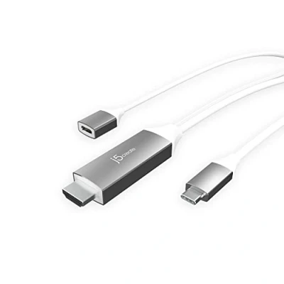 Afbeelding van j5create USB Type C naar 4K @60Hz HDMI 1,8 m oplaadkabel met PD 100W, compatibel Thunderbolt 3/4, MacBook Pro/Air, iPad Pro, Air 4, ChromeBook en meer (JCC155G)