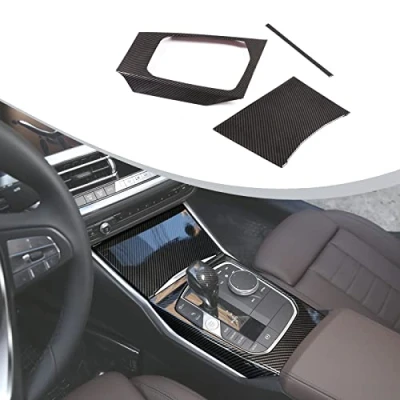 Afbeelding van DIYUCAR Koolstofvezel ABS Kunststof Auto Center Console Gear Shift Decoratie Panel Cover Trim Voor G20 G28 325 3 Series 2019 2020 Links Hand Drive