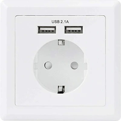 Afbeelding van Sygonix SY 5045294 Stopcontact (inbouw) Kinderbeveiliging, Met USB laaduitgang IP20 Wit
