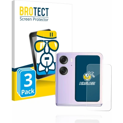 Afbeelding van BROTECT Screenprotector voor Oppo Find N2 Flip (Achterdisplay) Folie Beschermfolie Beschermglas transparant (3 Stuks)