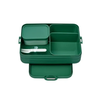 Afbeelding van Mepal Take A Break Large Lunchbox, broodtrommel met bakjes, geschikt voor maximaal 8 boterhammen, ideaal maaltijdvoorbereiding, 1500 ml, Vivid Green