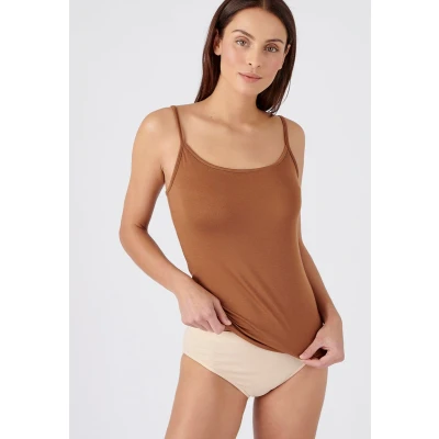 Afbeelding van Damart Hemdje onzichtbaar Thermolactyl Vrouwen Bruin 54 56 (XXL)