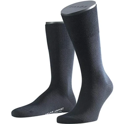 Afbeelding van FALKE Heren Airport Sokken Merino Wol Katoen Zwart Grijs Meer Kleuren Dunne Licht Warm Effen Zonder Patroon Voor Zomer Of Winter Jurk Casual Looks 1 Paar, Bruin (nootmuskaat melange 5410), 39.5 40.5 EU